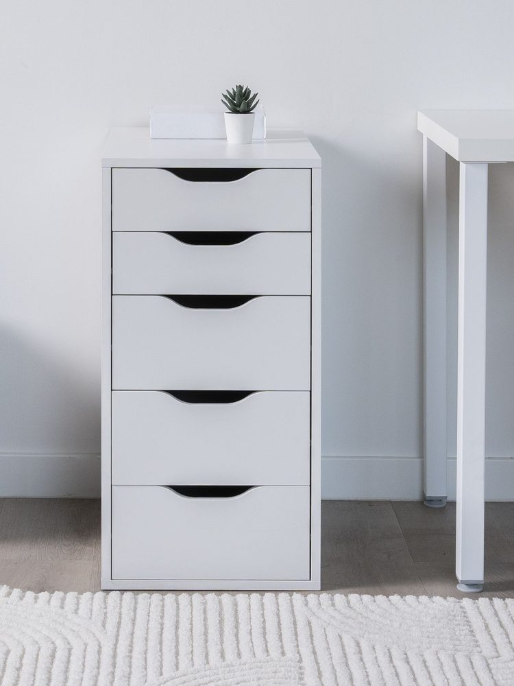 Комод Ингар, 5 ящиков, 36x71x53 см, белый