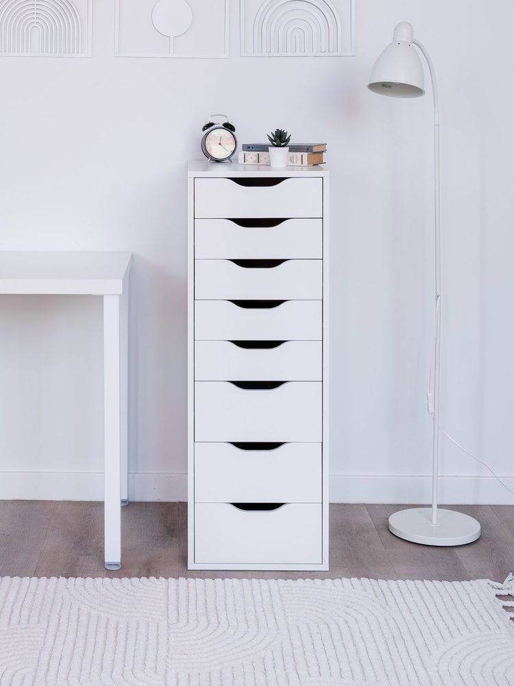 Комод Ингар, 8 ящиков, 36x102x53 см, белый