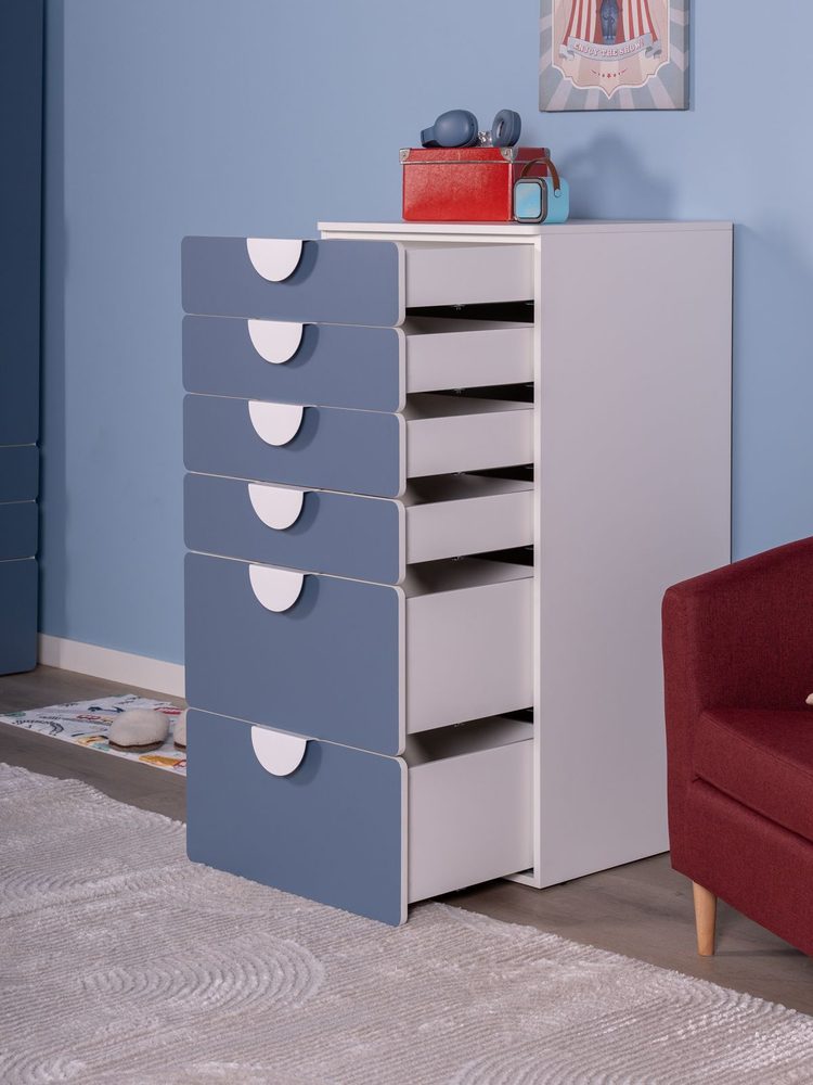 Комод Пикси, 6 ящиков 60x57x120, озорной василек
