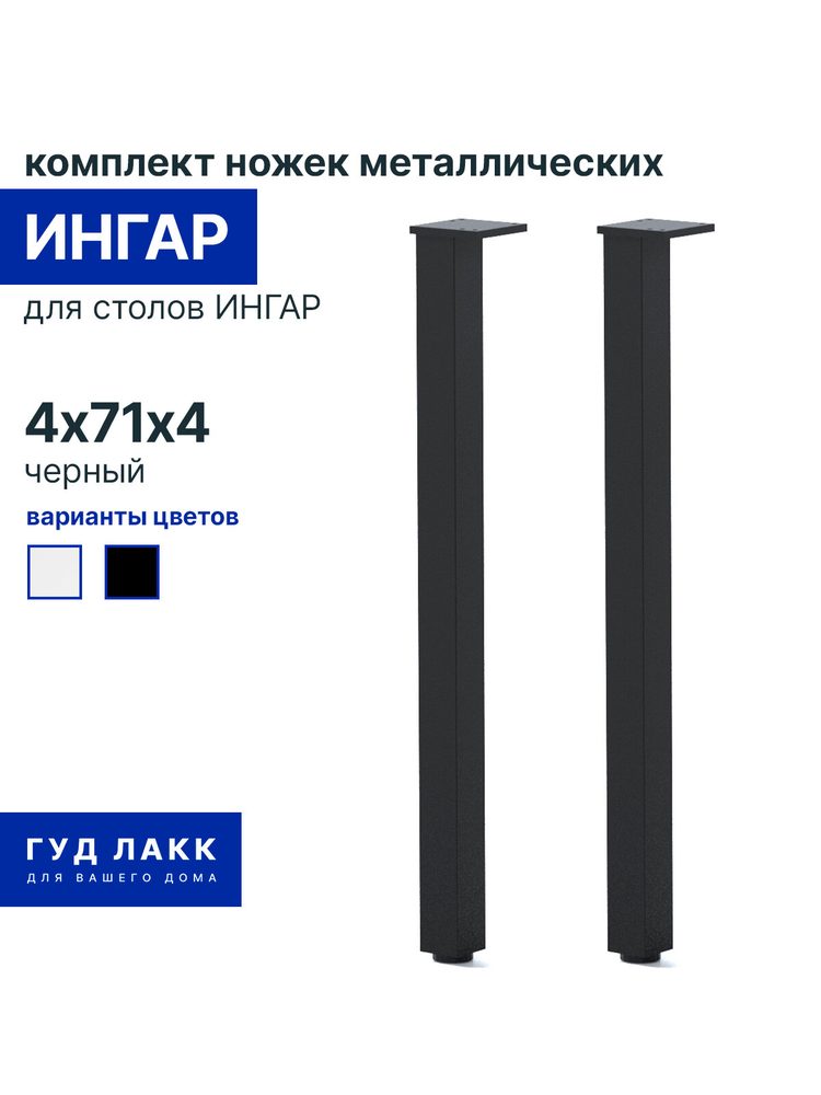 Ножки ИНГАР, 7 см, черный — мебельные опоры