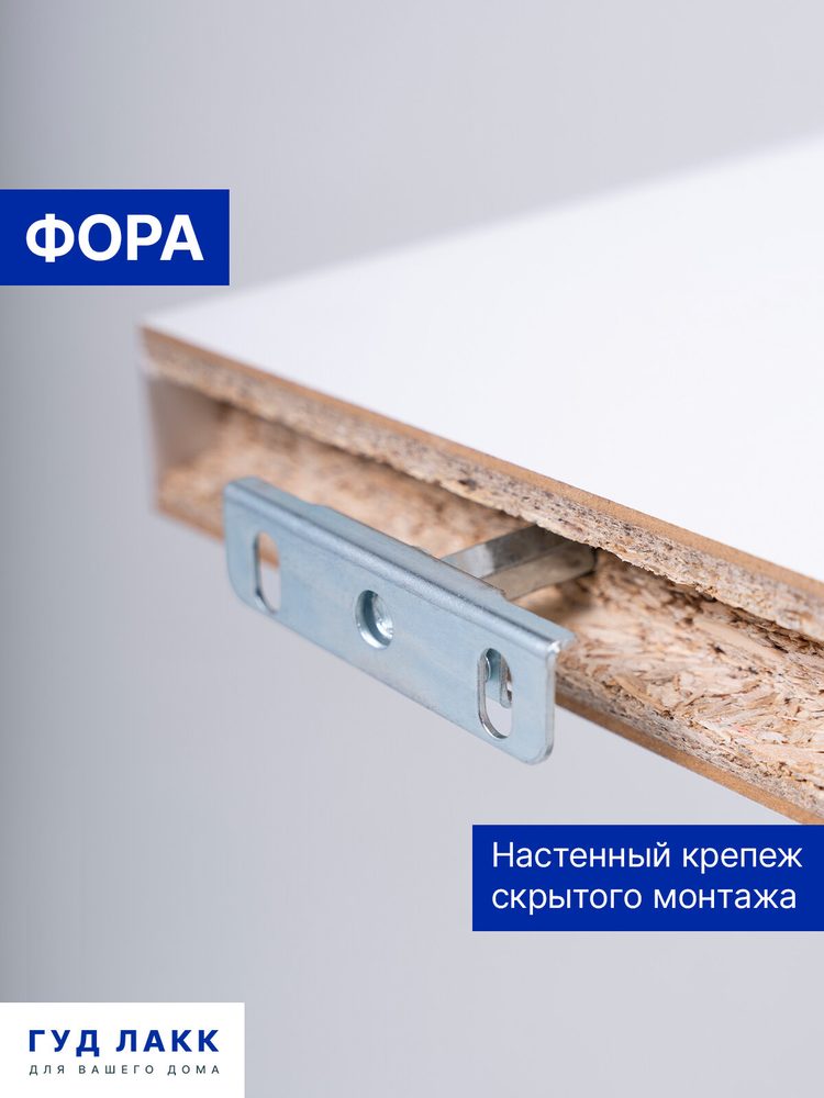 Полка настенная Фора, 40х25 см, белая